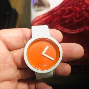 White and Orange Wearable Watch
